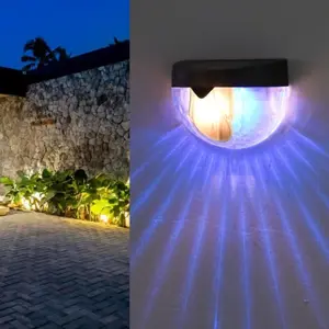 Solar Powered Outdoor Fence Light, Rechargeable Solar Outdoor Light, Outdoor Light for Fence, Yard, Walkway, Stairway, Garden, Solar Post Lights