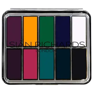 Siân Richards Hydroproof Brio 10 Colour Makeup Palette for Longwear Cream, Waterproof & Eye Shadow Options, Perfect for Cat Liner & Eyeshadow Use - Brow, Cosmetic