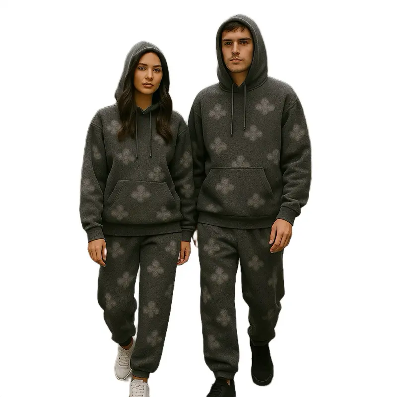 TikTok Viral 2025 Matching Couple Hoodies Set Unisex Cloud Foam Kapok Hoodie Sweatpants Co Ord Set Y2K Oversized Streetwear Couples Outfit Valentine Christmas Gift anniversary