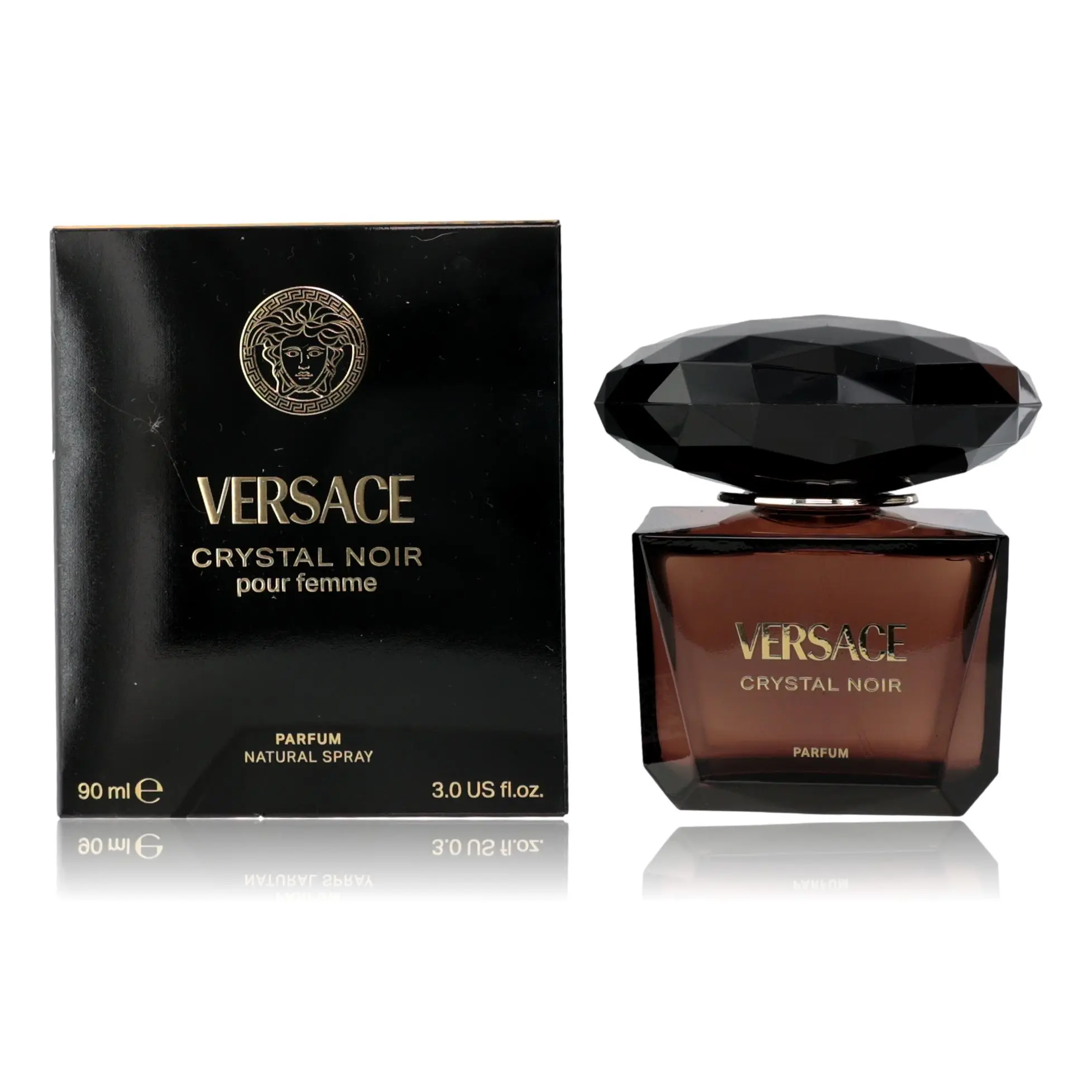 Versace Crystal Noir by Versace, 3 oz Parfum Spray for Women, Luxury Brand, Spicy
