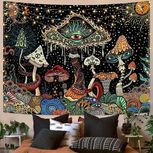 Mushroom Tapestry Hippie Tapestry for Bedroom Cute Tapestries Aesthetic Wall Tapestry Hanging for Bedroom Dorm Living Room