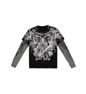 Affliction Men's Long Sleeve Shirt Hm Deer God 2fer