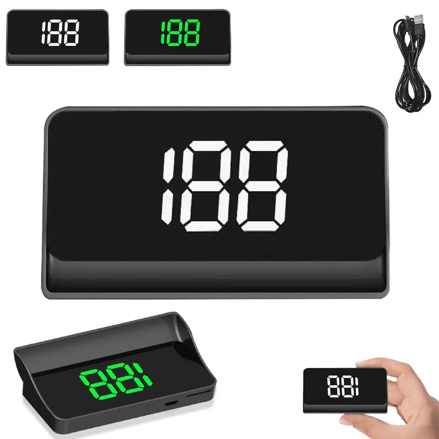 GPS HUD Digital Speedometer for Car - HUD Device with MPH/KMH Speed, GPS Tracking, Odometer, Speed Alert, Auto Bright, High Refresh Screen, USB Plug & Play Driving Aid Car Electronic Accessory