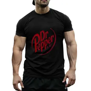 Dr Pepper Classic Logo Polyester T-Shirt - Viral Soda Brand Graphic Tee, Breathable Quick-Dry Crewneck, Durable Non-Cotton Fabric, Bold Red Print for Fans & Casual Wear