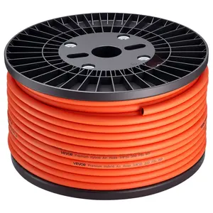 VEVOR Air Hose, 3/8'' x 250ft Hybrid Air Hose, Lightweight, Kink Resistant, Pneumatic Hoses with Three-Layer Hybrid Material for Auto, Home & Building, 300 PSI, All-Weather Flexibility, Orange