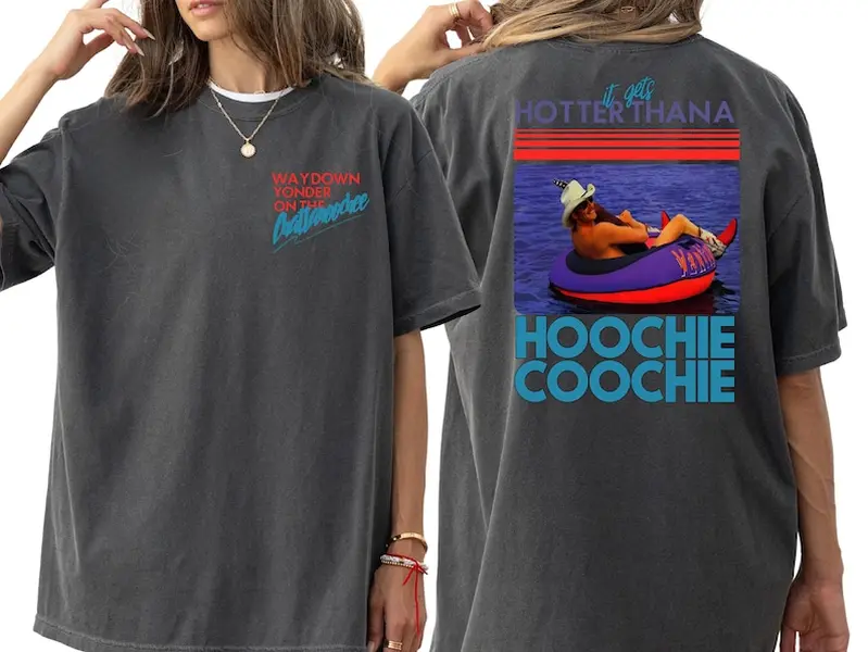 Comfort Colors Meme T-Shirt, Hotter Than A Hoochie Coochie,s Cotton Tee, Summer Vacation,90s Country Music Gift Unisex