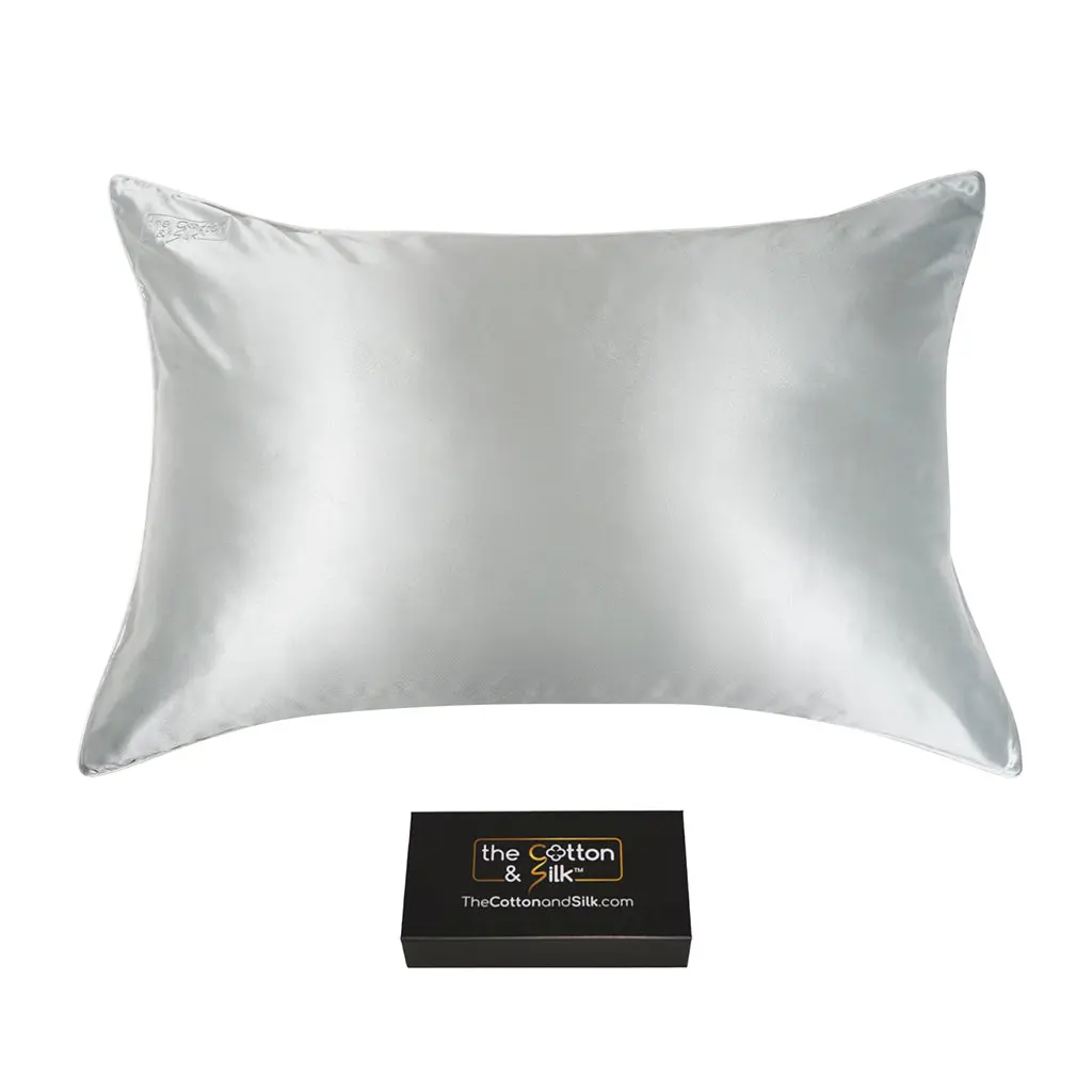 Luxurious 22 Momme Mulberry Silk Pillowcase, Silver