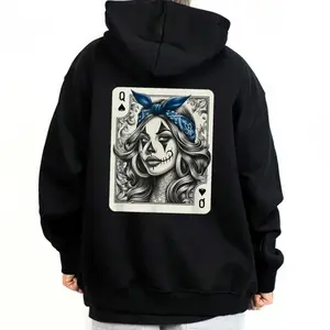 Graphic-Hoodie – Chicana Chicano Shirt, Camisa Cute Chicano Tattoo Art & Clown Tee, Streetwear Crewneck Short Sleeve Top, Womenswear S-3XL, Urban Fashion, Mexican Culture, Lowrider Style, Trendy Casual Graphic Shirt