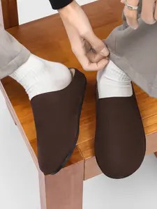 Men's summer flat half slippers, suede flat bottom, breathable and non slip casual soft sole, fashionable M ü ller shoes