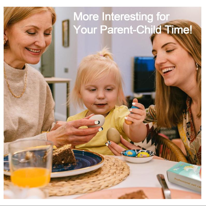 Allstarry 72pcs 3 pack Children Nails Press on Pre-glue Full Cover Kids French Tip Press on Nails Short False Nail Kits Lovely Gift for Children Little Girls Nail Art Decoration - Romantic French