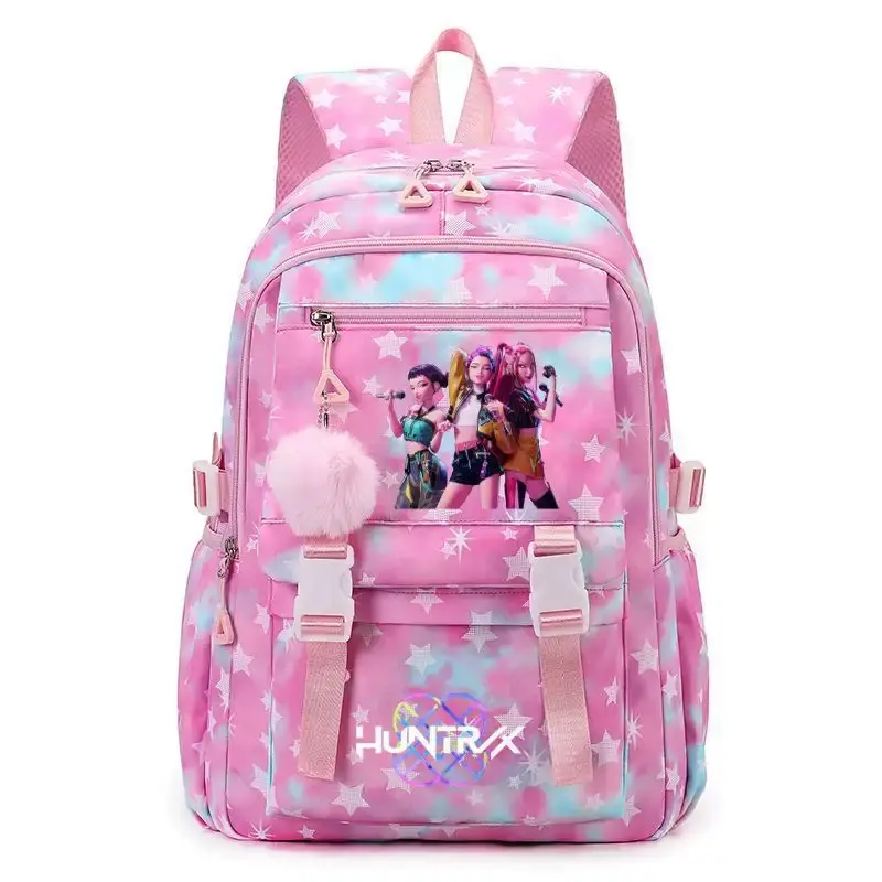 1 pc, solid color backpack, women'sbackpack, Kpop style,printed with witchhunting group/celebrity pattern,zipperclosure, fashionable and versatile, casual andtrendy,suitable for school, sports, travel, and other occasion