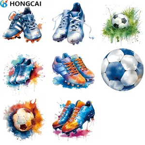 8 Piece Football Theme DIY Heat Transfer Vinyl Stickers, Perfect for T-Shirts, Pillows, Clothing - Mixed Colors, Soccer