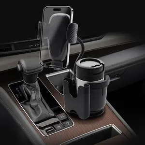 Car Cup Holder Extender, Adjustable Multi-Function Cup Rack, Includes Phone Stand, Car Cellphone Mount, Compatible with Car Adapters, Essential Car Accessory