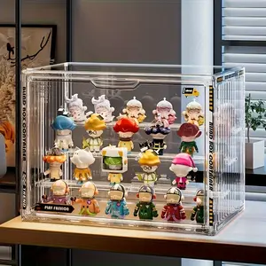 Transparent Acrylic Advanced Figure Display Case, Durable Material Protection, Clear View, 360° Panoramic, Magnetic Door Design, Ideal for Collectibles, Collectible Figures, Cute Collectible Figurines