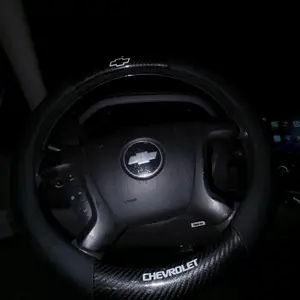Carbon Fiber Microfiber Car Steering Wheel Cover, Compatible with Chevrolet Cruze Tahoe Colorado Bolt Silverado Aveo Spark Onix Captiva Cavalier Vehicle