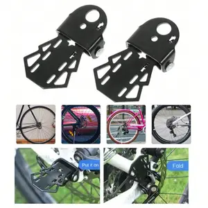 1 pair of folding pedals for mountain bikes, thickened steel rear wheels, installation of folding foot pads and anti slip brackets, Bicycle Parts