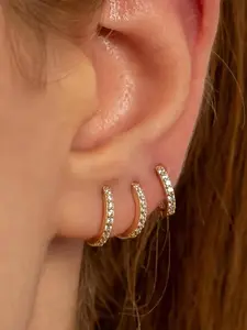 Sparkling Rhinestone Hoop Earrings for Women, Fashionable Geometric Jewelry, Elegant All Season Accessory, Perfect Birthday Gift
