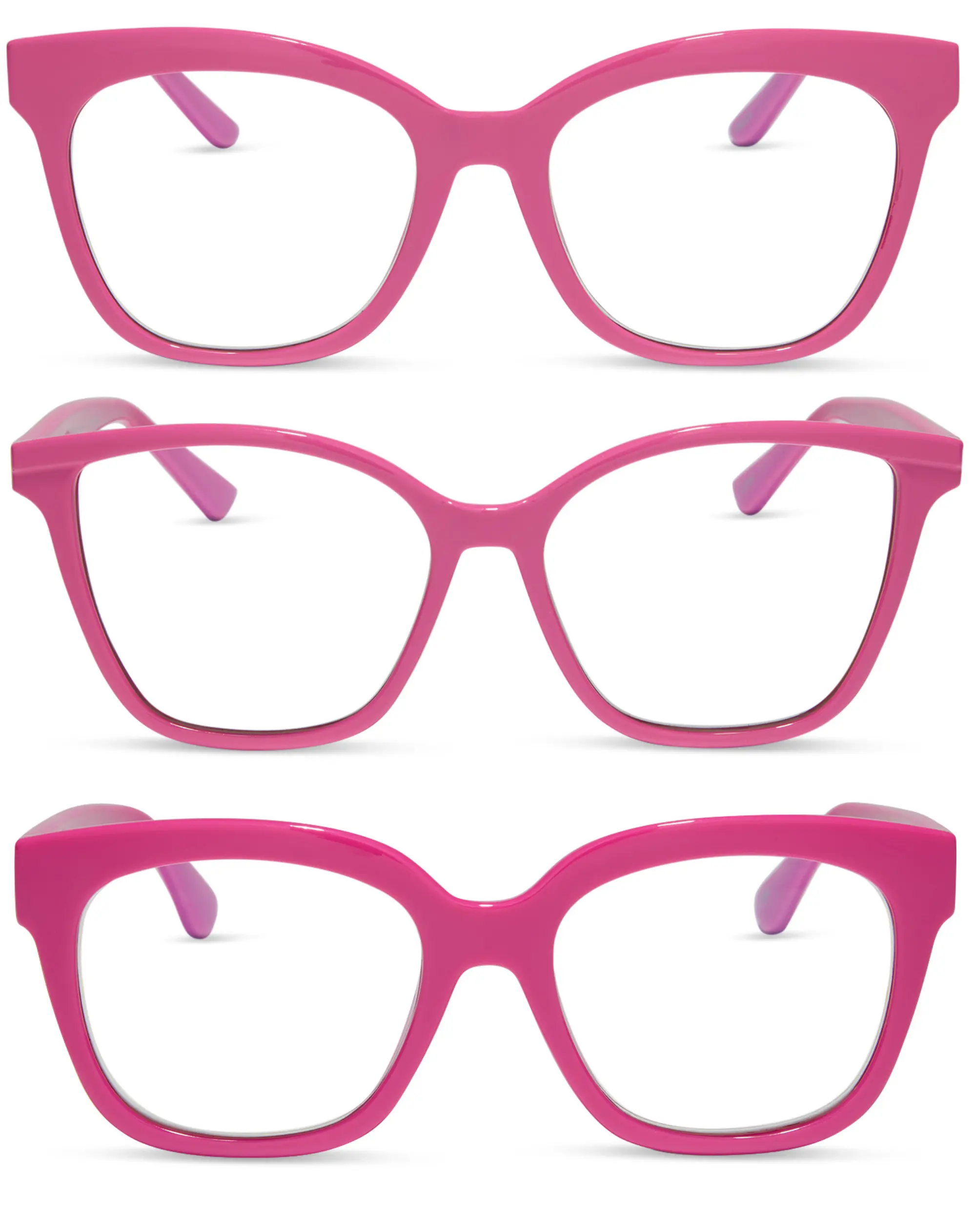DIFF 3 Pair Bubblegum Readers Bundle - Ava, Leah, Willa Blue Light Reading Glasses
