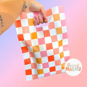 9x12" Fall Checkered Merchandise Bag