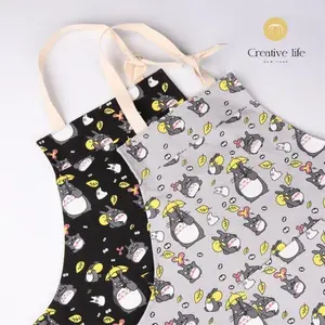 Black/Gray Totoro Chef  Apron With Pockets,  for Art Party, Cooking, Baking Party, Birthday,Father's Day Gift, Adjustable