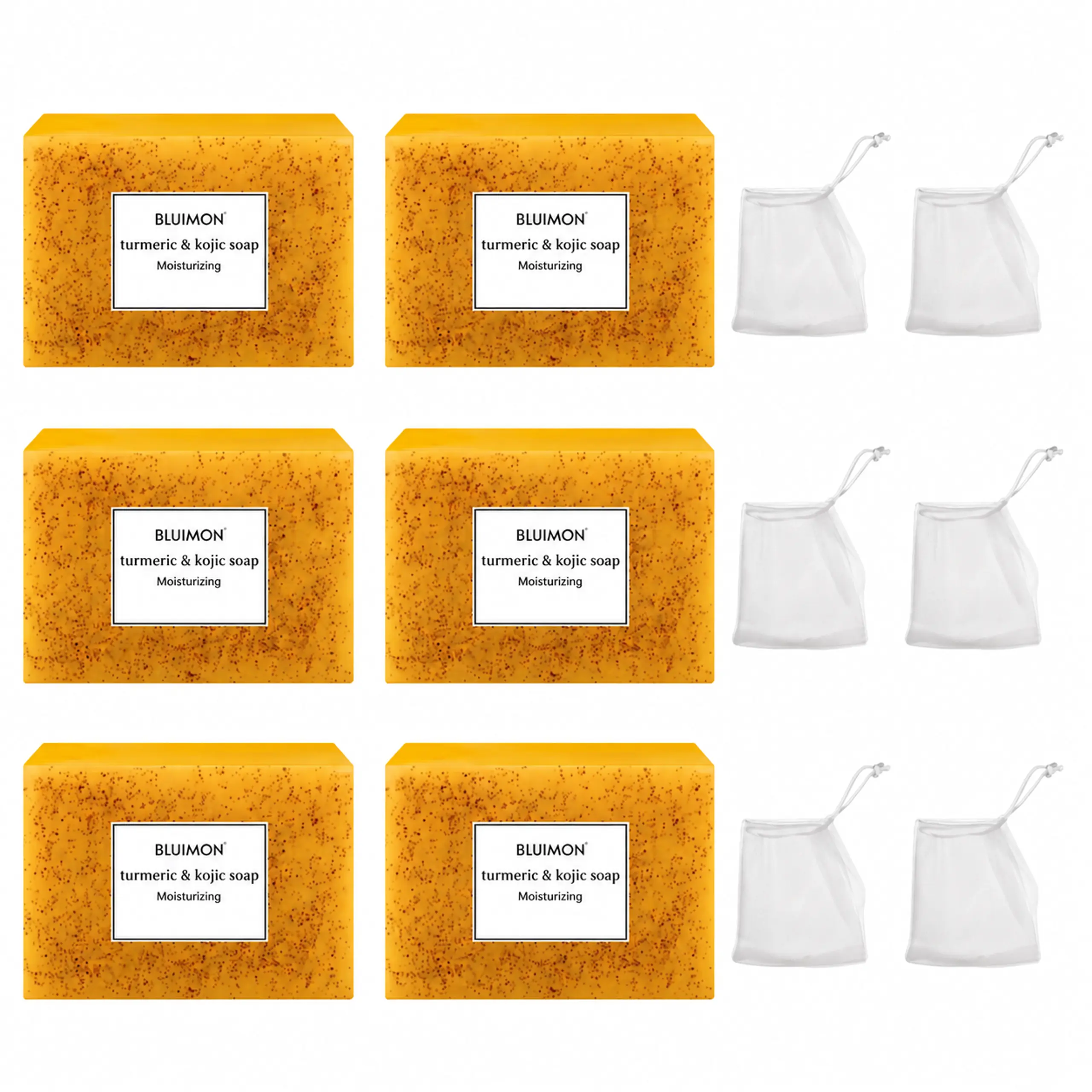 Turmeric & Kojic Soap Bar, Moisturizing Face and Body Cleanser for Daily Shower, Bath and Personal Care Routine