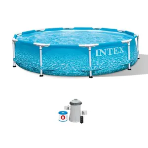 Intex 28207EH 10' x 30" Steel Metal Frame Beachside Swimming Pool