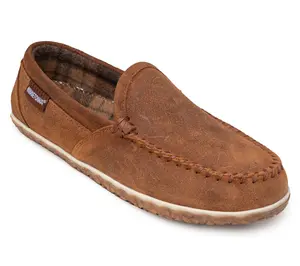 Minnetonka Men's Tilden Suede Plaid Lined Slipper