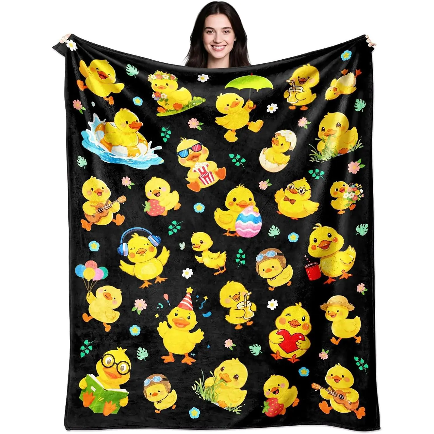 Duck Blanket Gifts Ultra Soft Flannel Ducks Throw Blanket Cartoon Duck Blanket Merch Gifts for Kids Adults