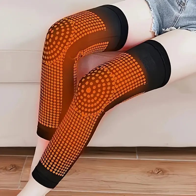 2-Pack Winter Constant Temperature Knee Socks - High-Elastic Polyester Thickened for Outdoor Hiking Cycling Running