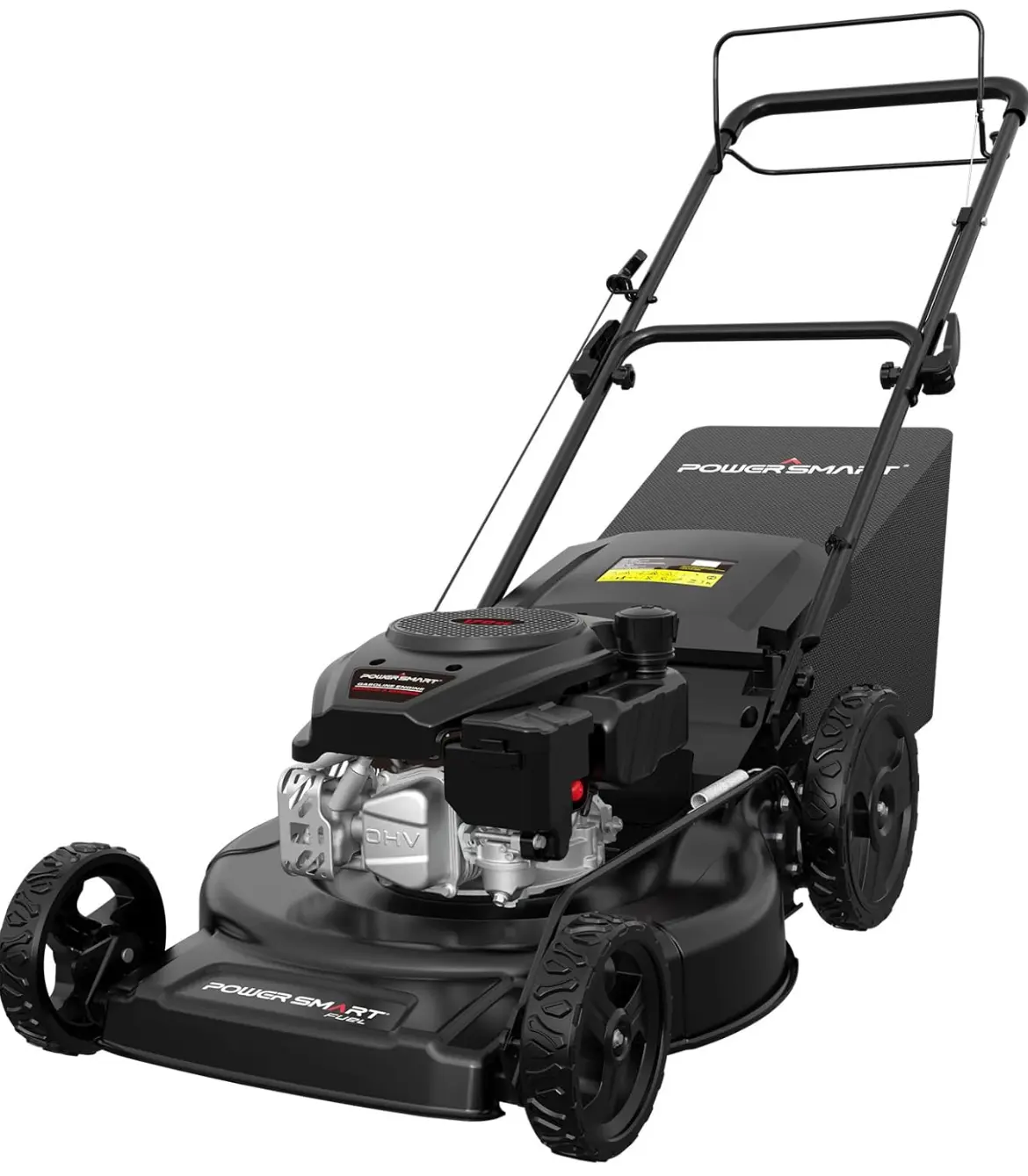 22-Inch Self Propelled Gas Lawn Mower, 170cc 4-Cycle OHV Engine, 3-in-1 Mulch/Bag/Rear Discharge, 6 Cutting Heights