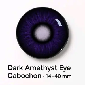 Dark Amethyst Eye - Glass Cabochon – 14mm - 50 mm