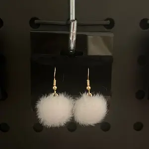 Fluffy fuzzy pompom earrings