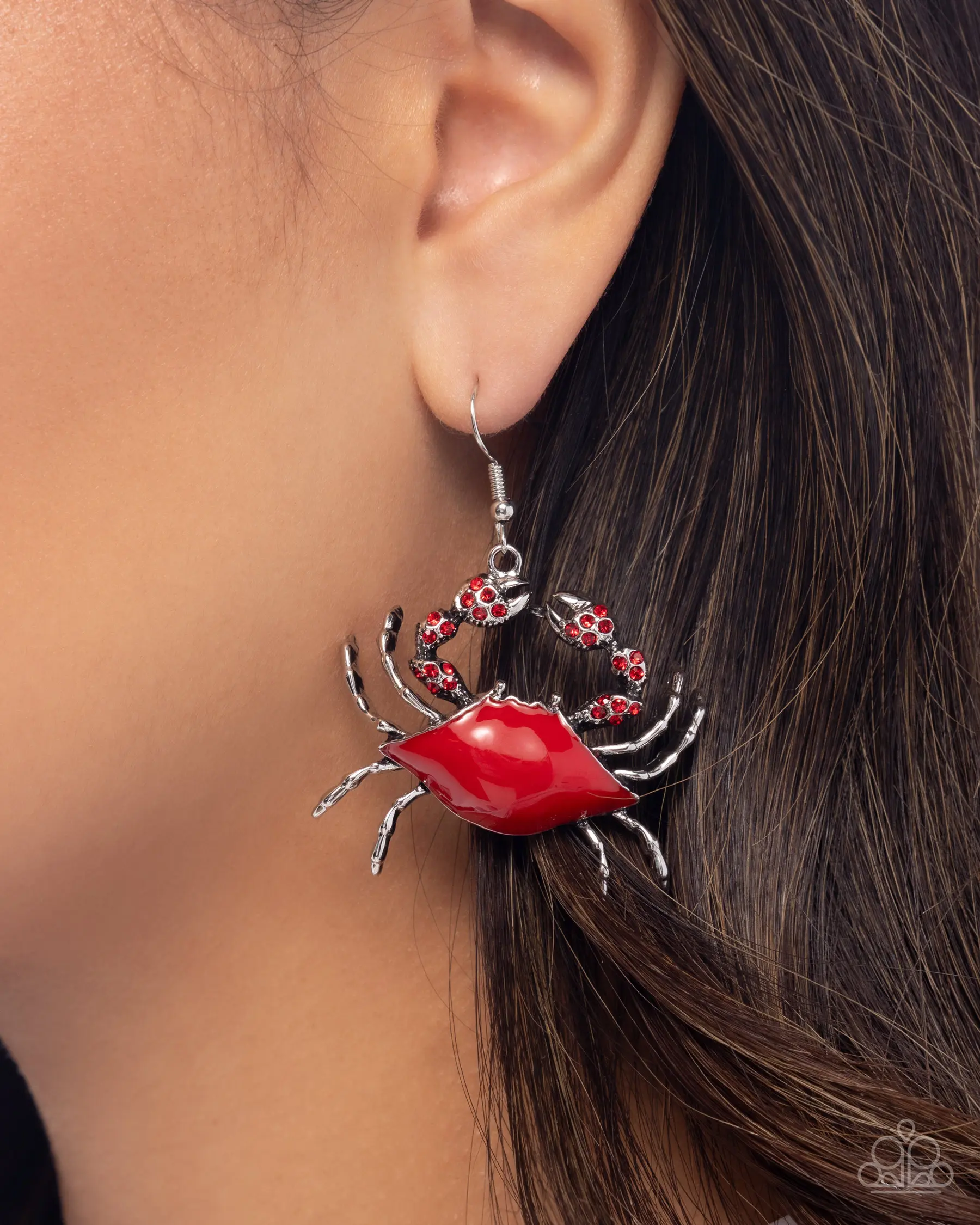 Paparazzi Colorful Crab - Red Earrings