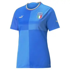 PUMA Womens Figc Home Crew Neck Short Sleeve Jersey Soccer Cleats  - Blue