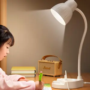 American Standard Desktop Charging Station Lamp, Plug Strip & Eye-Care Light Dual Function, Pure Copper Hardware Ensures Electrical Safety