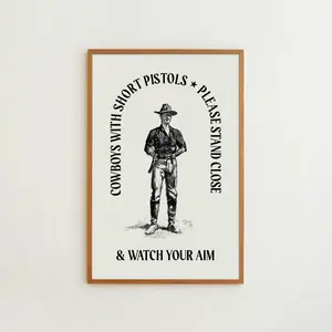 Bathroom Cowboy Art Print Bathroom Wall Decor Guest Bathroom Western Style Poster  Printable Art Mens Funny Bathroom Sign