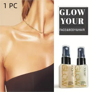 Ultra-fine shimmering highlighter spray, Body pearlescent glitter, Sparkly shimmer, suitable for face and body, combines contouring and highlighting, enhances facial contours, long-lasting shine, adds color to makeup, suitable for daily use, stage