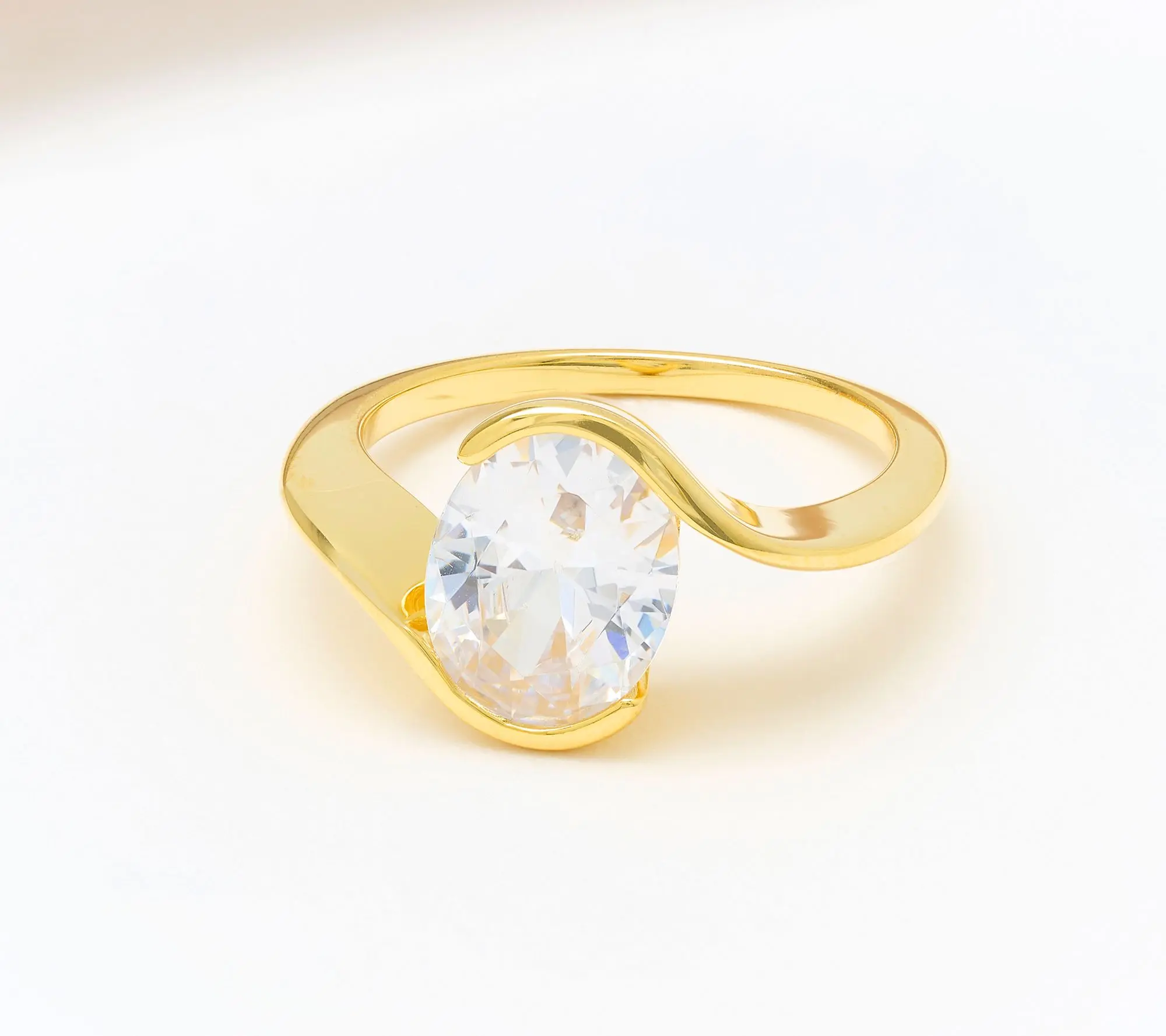 Diamonique Classics Oval Center Ring