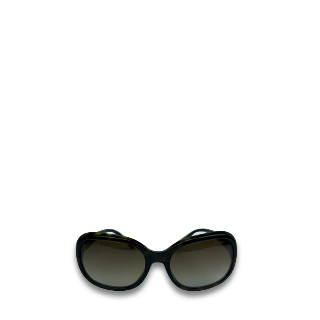 Pre-owned Chanel Tortoiseshell Brown Logo Sunglasses