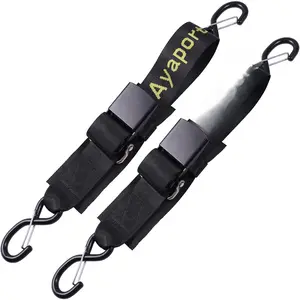 Boat Tie Down Straps to Trailer Boat Transom Strap 4  x 2 inch Heavy Duty Nylon Kayak Canoe Jet Ski Bow and Stern Tie-Downs 2 Pack (2 inch x 4 )