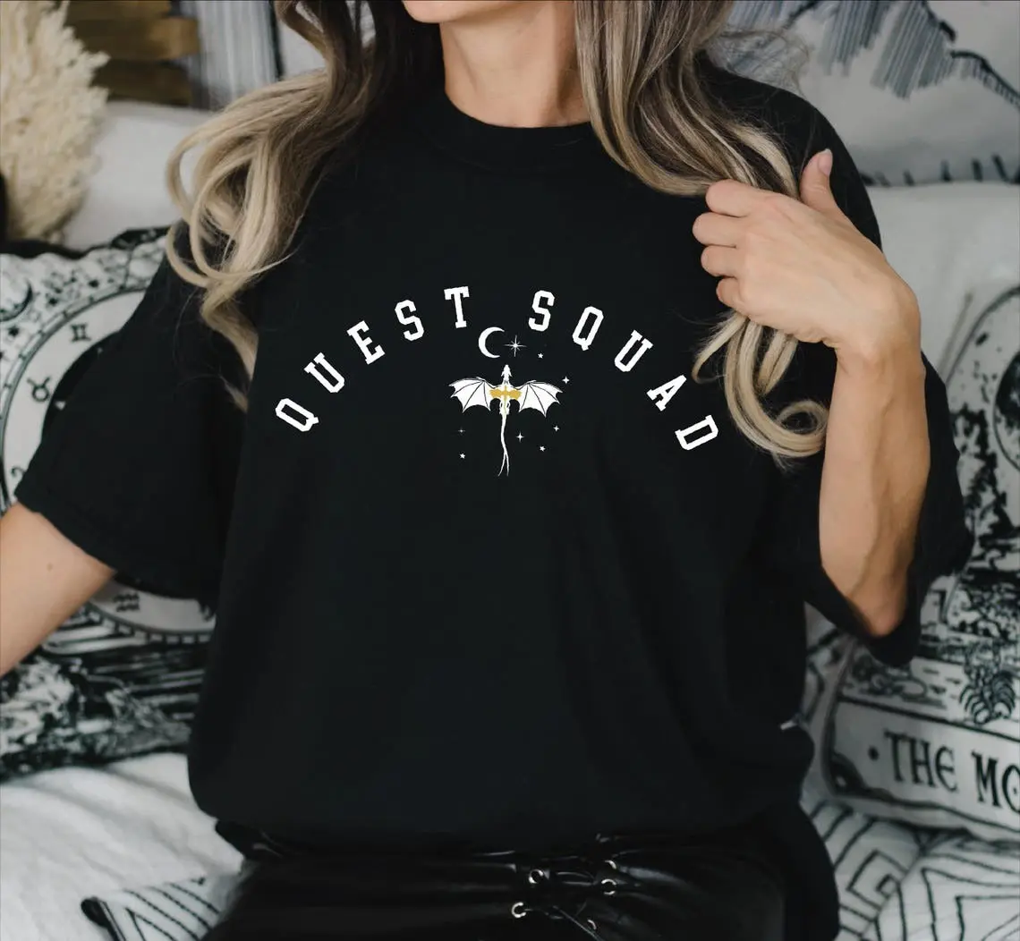 Quest Squad Comfort Colors Shirt, Onyx Storm Shirt, Fantasy Book Dragon Shirt. CFVLR13