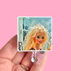Glitter My Badge Funny face meme badge reel for nurse and hospital workers. Badge clip Badge pull - Retractable swivel clip with a 360 rotation. Great gift for coworker