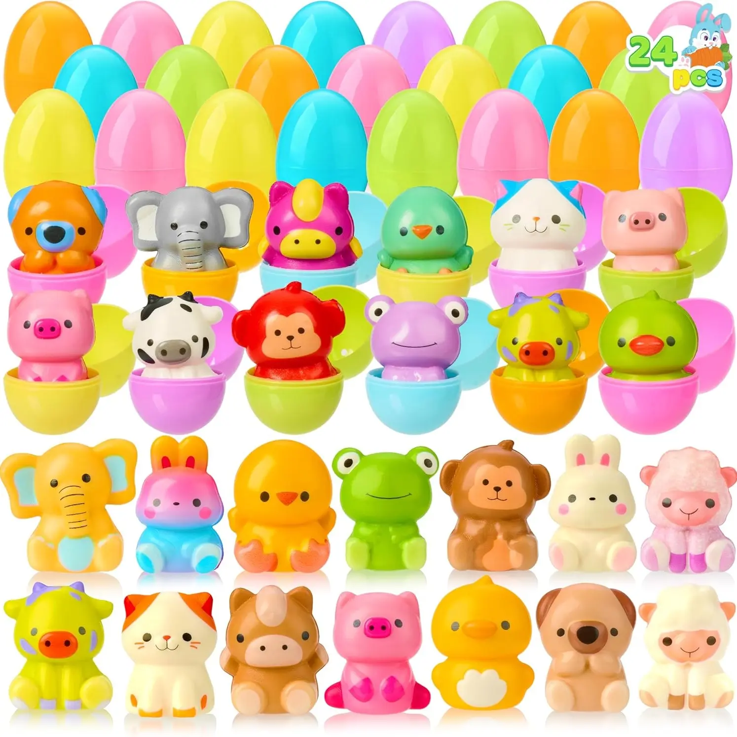 24Pcs Animals Squishy Toys