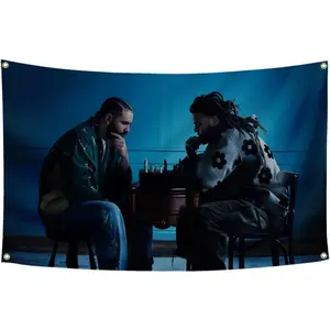 Drake X J. Cole Polyester Tapestry Flag, 3x5ft, Multipurpose Room Decor , No Electricity Needed, Large Banner for College Dorm