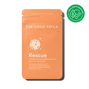 THE GOOD PATCH Rescue - Plant-Powered Wearable Wellness Patch with DHM Green Tea & Vitamin B1 for Nighttime Support - 04 Patches - Natural
