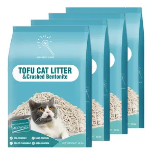 Meowgic Paws Cat Litter, Odor Control Clumping Bentonite Tofu Cat Litter, Low Tracking Lightweight Flushable Unscented Natural Kitty Litter, Dust Free, 4-Pack