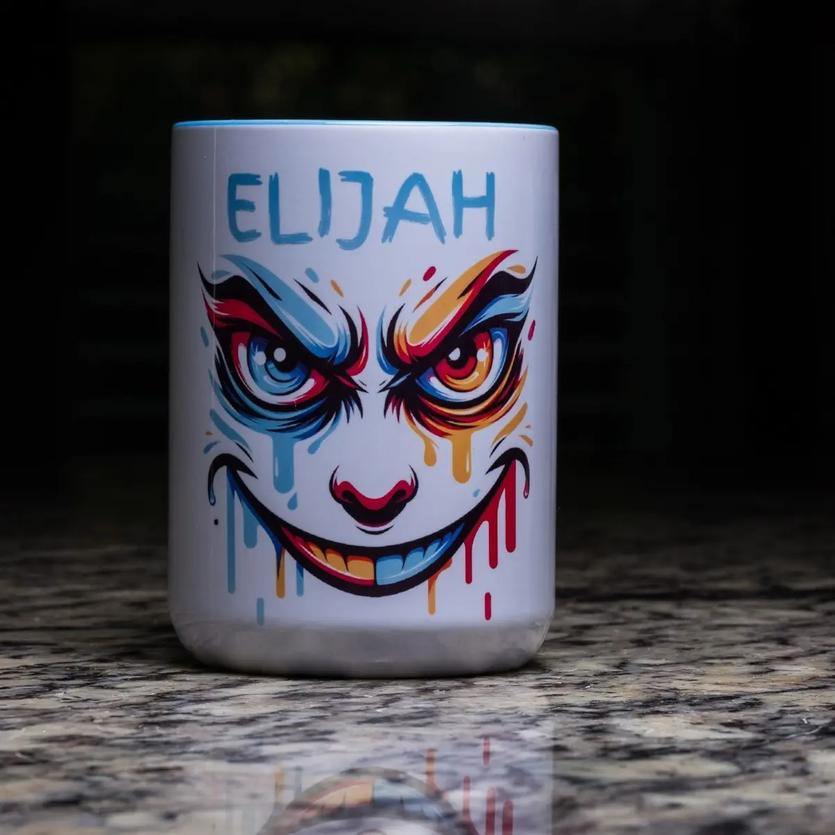 Personalized Intense Graffiti Face 15 oz Ceramic Mug Drinkware Cup Washable Reusable Reuse Custom Mug Personalized Gift Ceramic Mug Unique Mug Fun Mug  Coffee Gift idea office mug unique gift Any occasion gifts Wide Mouth