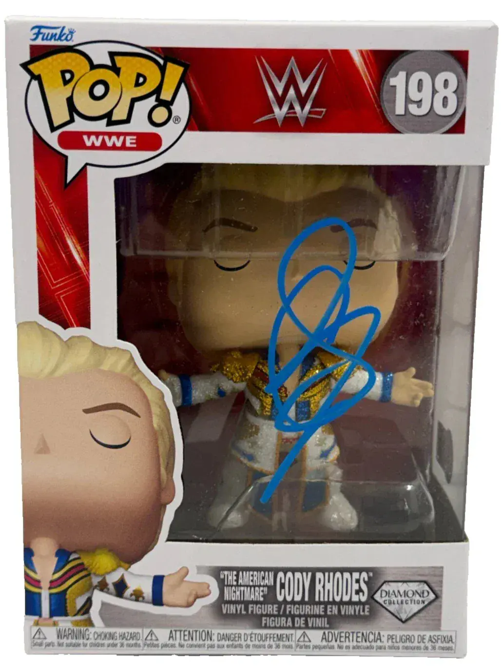Cody Rhodes Authentic Autographed WWE 198 Funko Pop Figure
