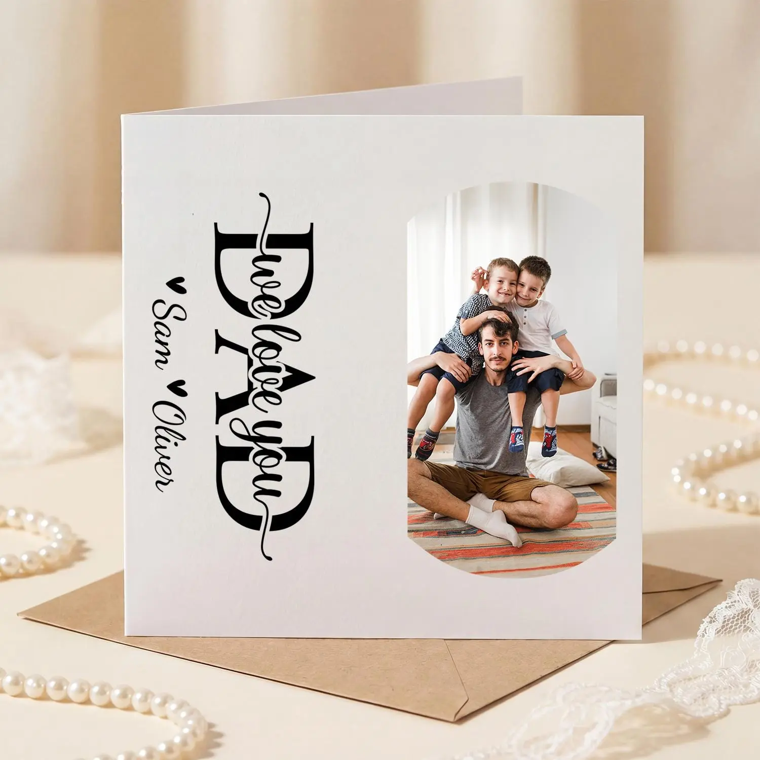 Personalized Photo Father's Day Card, Custom Picture Card for Dad, First Father's Day Gift, Photo Keepsake Greeting Card, Photo Card for Him