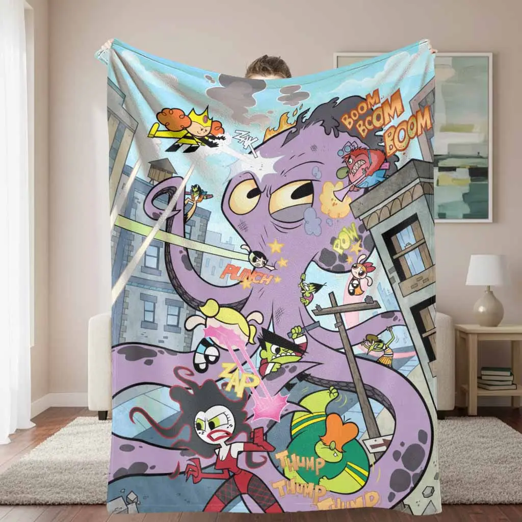 Superhero Battle Flannel Throw Blanket Action Comic Illustration Ultra Soft Cozy Plush Bedspread For Living Room Sofa Couch Travel Camping Outdoor Adventures And Unique Gift Ideas